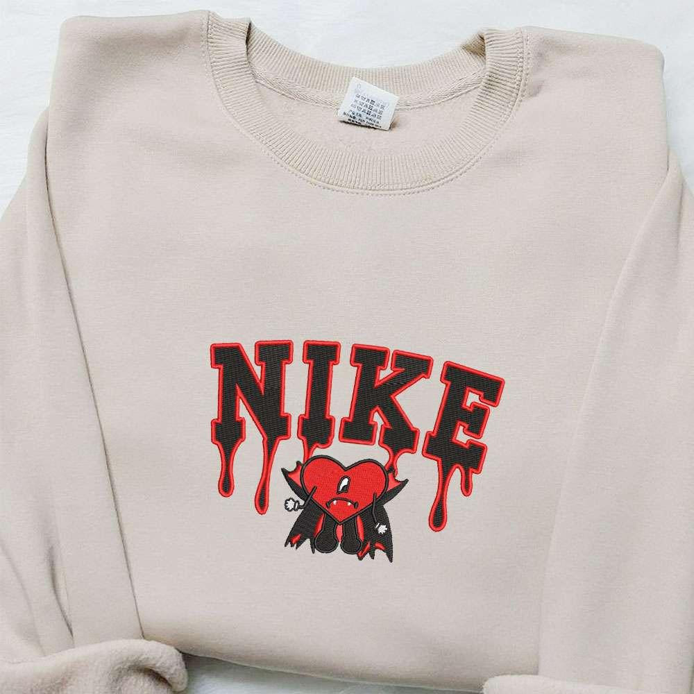Bad Bunny Dracula x Nike Embroidered Shirt Nike Inspired Embroidered Hoodie Best Gifts For Family