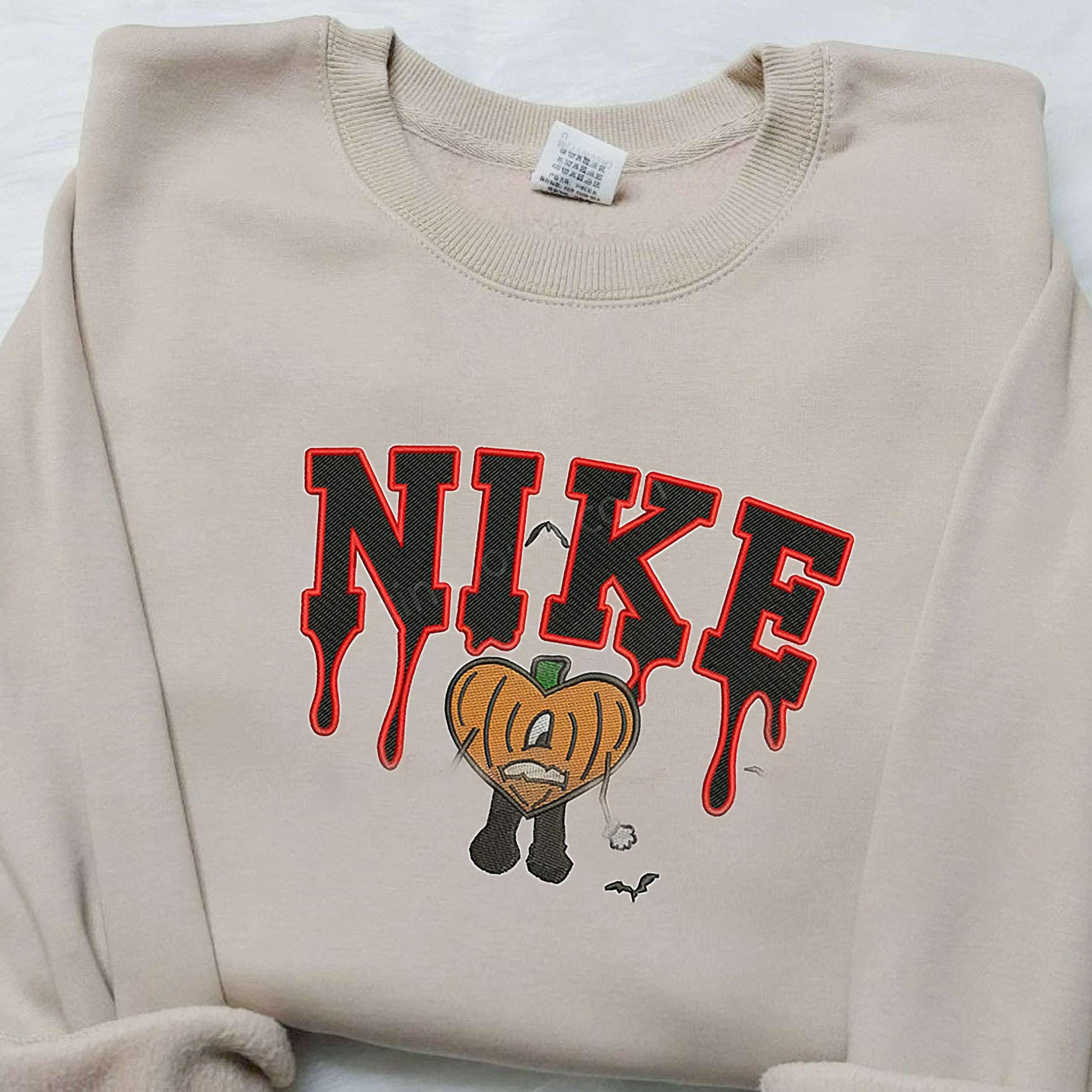 Bad Bunny Halloween x Nike Embroidered Shirt, Nike Embroidered Shirt, Weeknd Embroidered Shirt