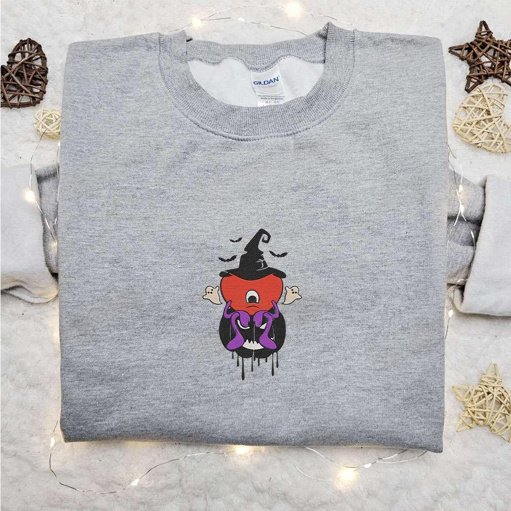 Bad Bunny Witch Hat Pumpkin Ghosts Embroidered Sweatshirt Celebrity Embroidered Hoodie Halloween Embroidered Shirt