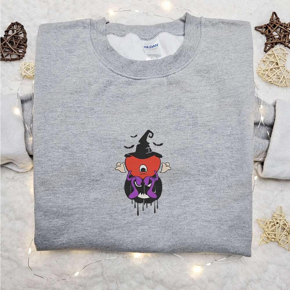 Bad Bunny Witch Hat Pumpkin Ghosts Embroidered Sweatshirt Celebrity Embroidered Hoodie Halloween Embroidered Shirt