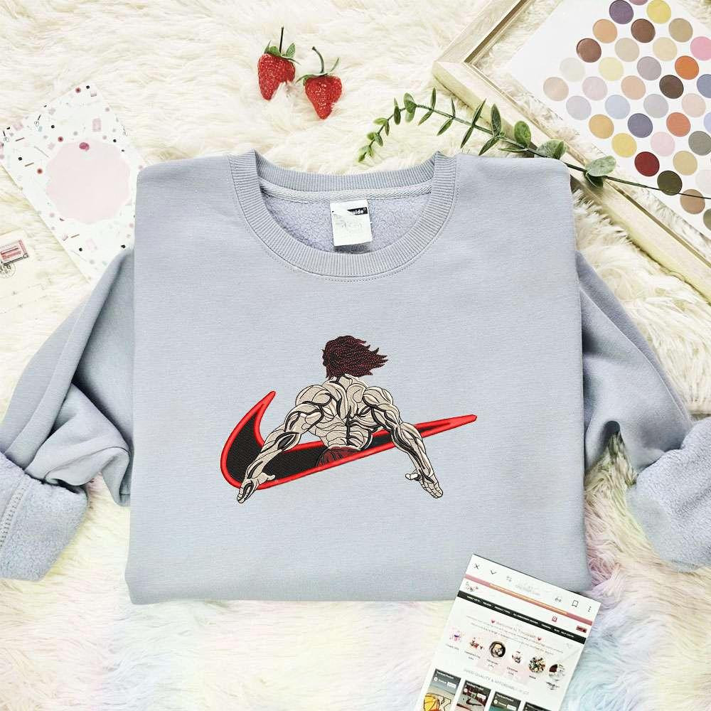 Baki Back Baki The Grappler Anime Embroidered Shirt , Anime Embroidered T-shirt Sweatshirt Hoodie, Inspired Anime Movie, Best Gift for Anime Fans