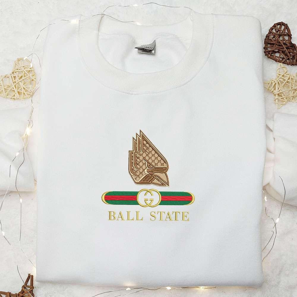 Ball State Cardinals x Gucci Embroidered Shirt NCAA Sports Embroidered Hoodie Best Gift Idea