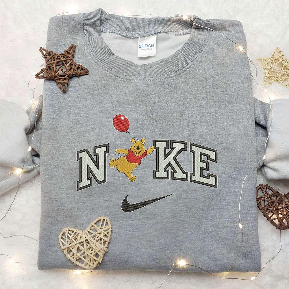 Balloon Winnie The Pooh x Nike Embroidered Sweatshirt Winnie The Pooh Embroidered Sweatshirt Nike Inspired Embroidered Shirt