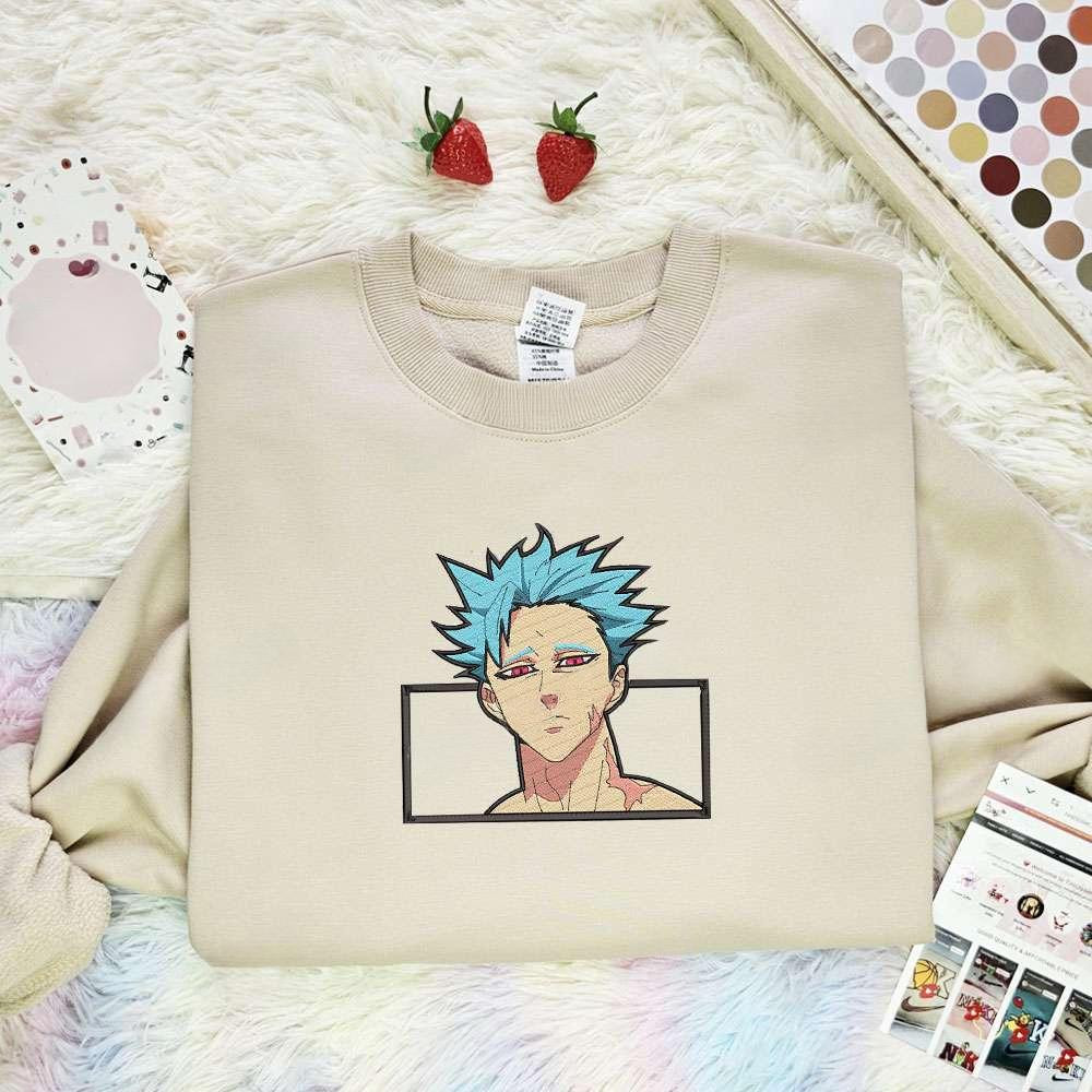 Ban The Seven Deadly Sins Anime Embroidered Shirt , Anime Embroidered T-shirt Sweatshirt Hoodie, Inspired Anime Movie, Best Gift for Anime Fans
