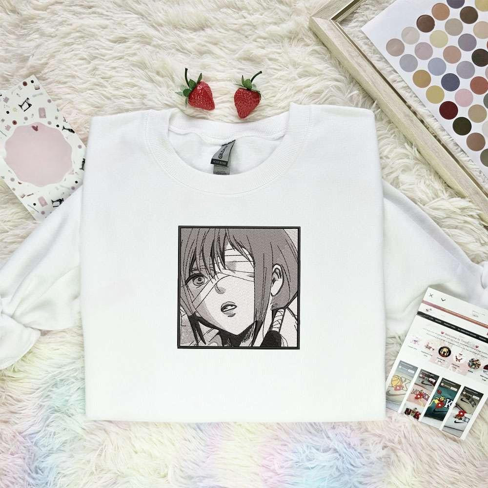 Bandaged Face Anime Girl Embroidered Shirt , Anime Embroidered T-shirt Sweatshirt Hoodie, Inspired Anime Movie, Best Gift for Anime Fans