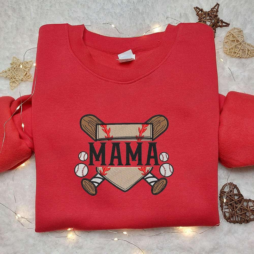 Baseball Mama Embroidered Shirt Sports Embroidered Hoodie Best Mothers Day Gift Idea 1