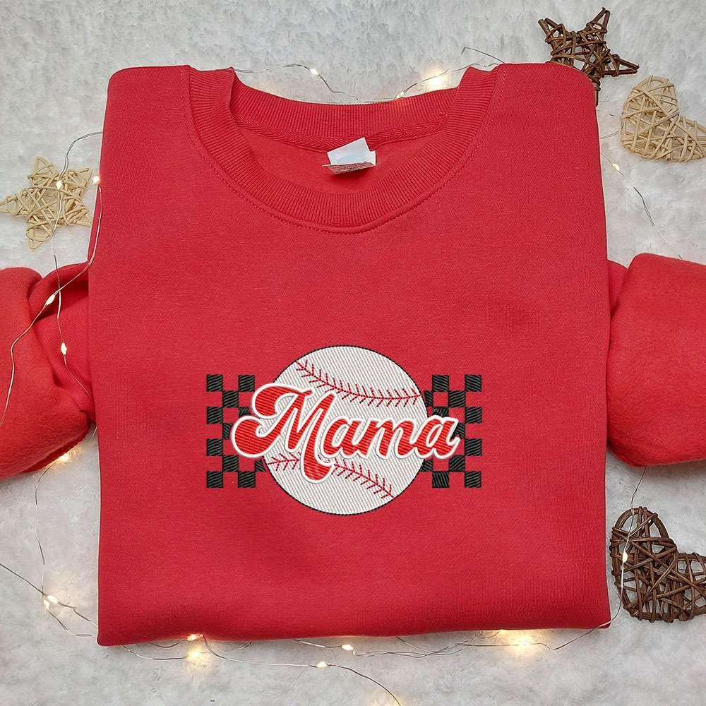 Baseball Mama Embroidered Shirt Sports Embroidered Hoodie Best Mothers Day Gift Idea