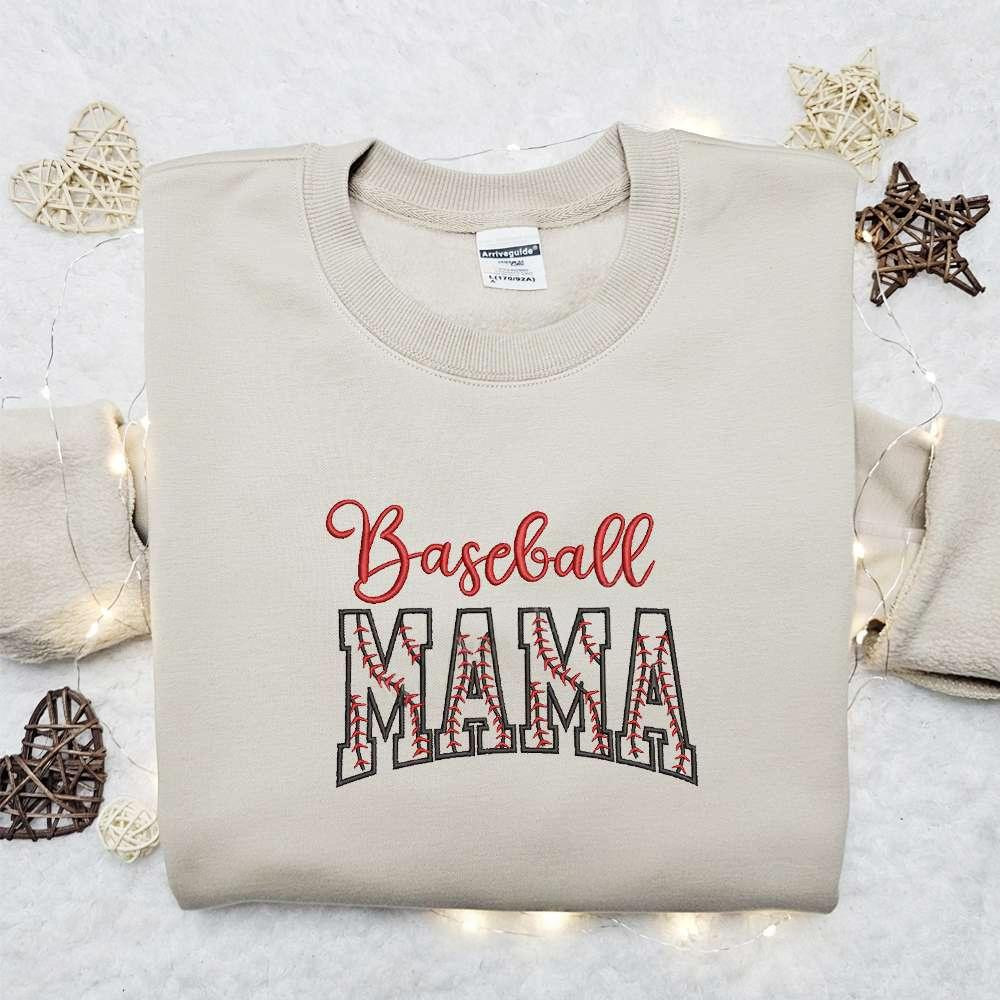 Baseball Mama Embroidered Shirt Sports Embroidered Hoodie Best Mothers Day Gift Idea