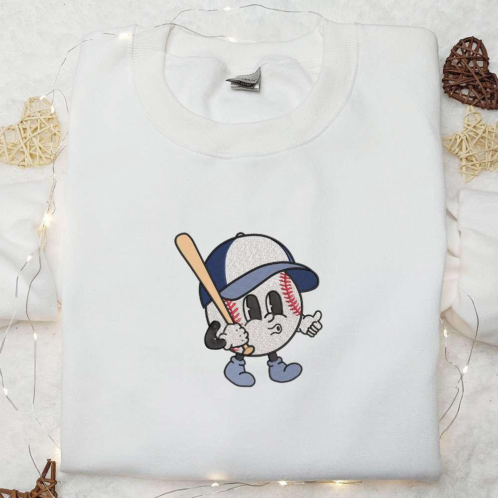 Baseball Mascot Embroidered Shirt Sports Embroidered Hoodie Best Gift Idea