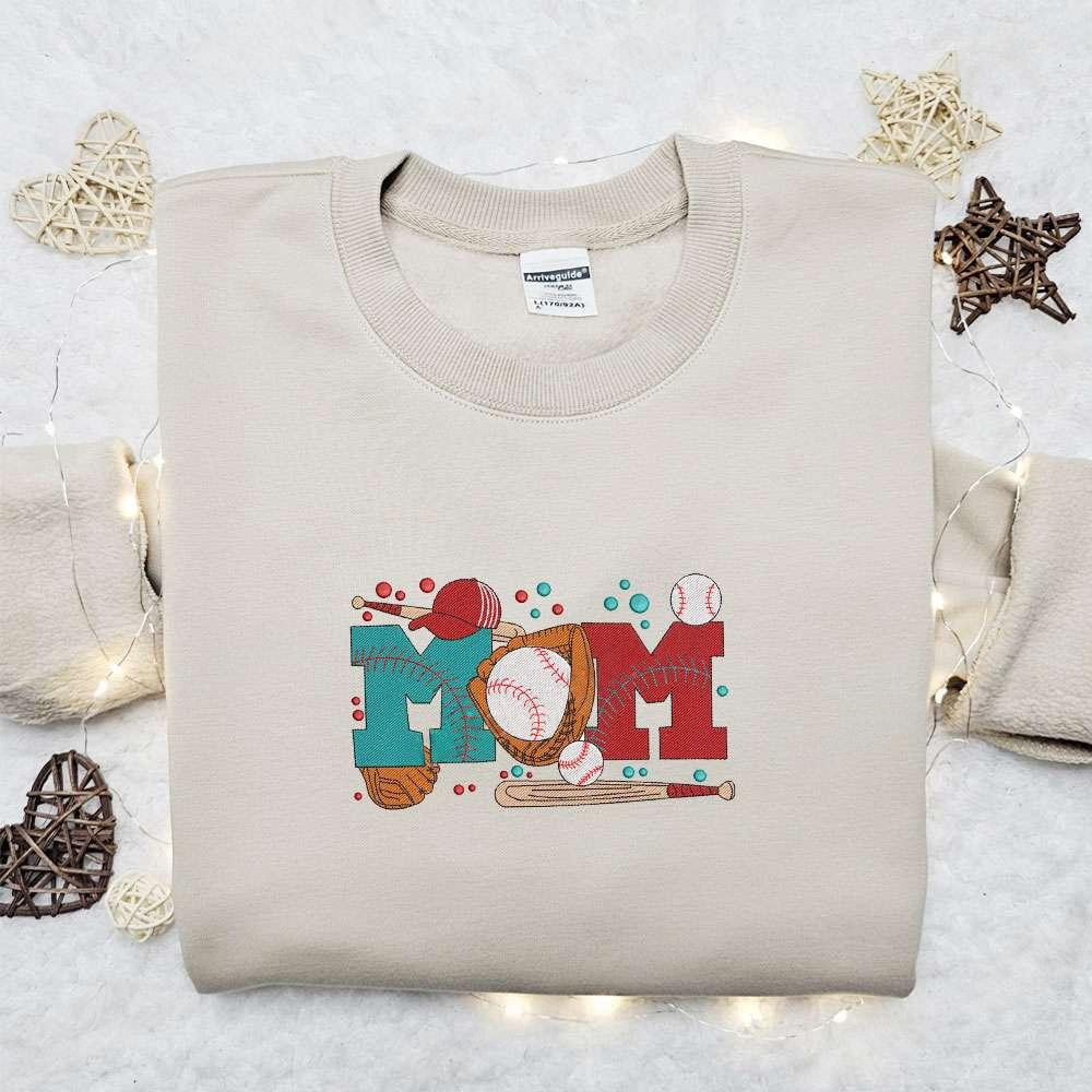 Baseball Mom Embroidered Shirt Sports Embroidered Hoodie Best Mothers Day Gift Idea 1