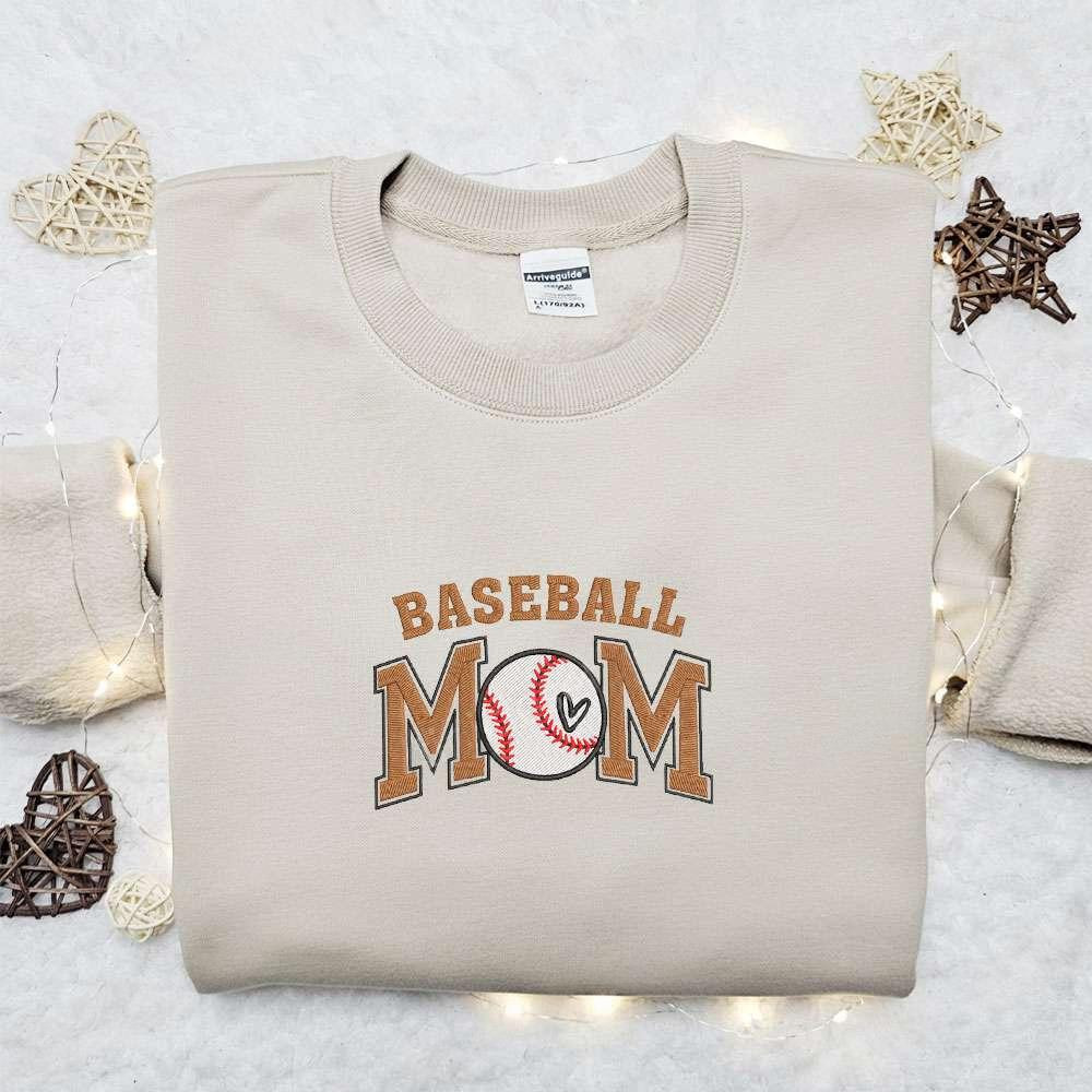 Baseball Mom Embroidered Shirt Sports Embroidered Hoodie Best Mothers Day Gift Idea 1