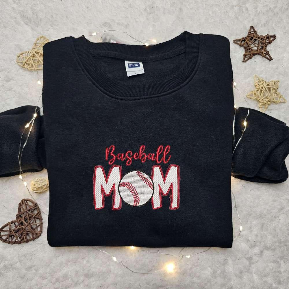 Baseball Mom Embroidered Shirt Sports Embroidered Hoodie Best Mothers Day Gift Idea