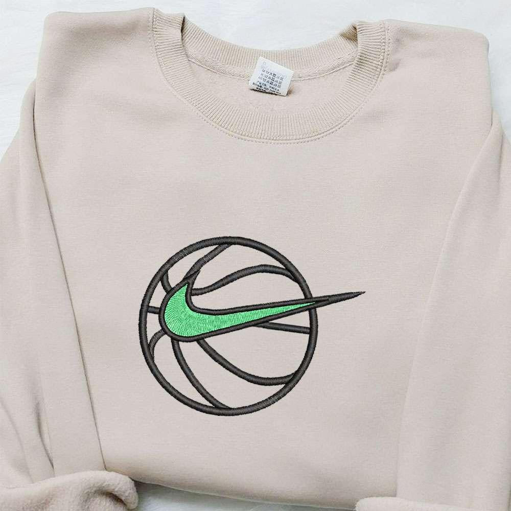 Basketball x Nike Swoosh Sport Embroidered Sweatshirt NBA Sport Embroidered Shirt Nike Inspired Embroidered Sh