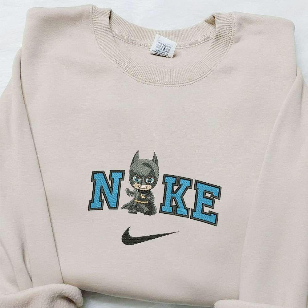 Bat Man Chibi x Nike Embroidered Shirt Superhero Movie Embroidered Hoodie Best Gift Ideas For Boys
