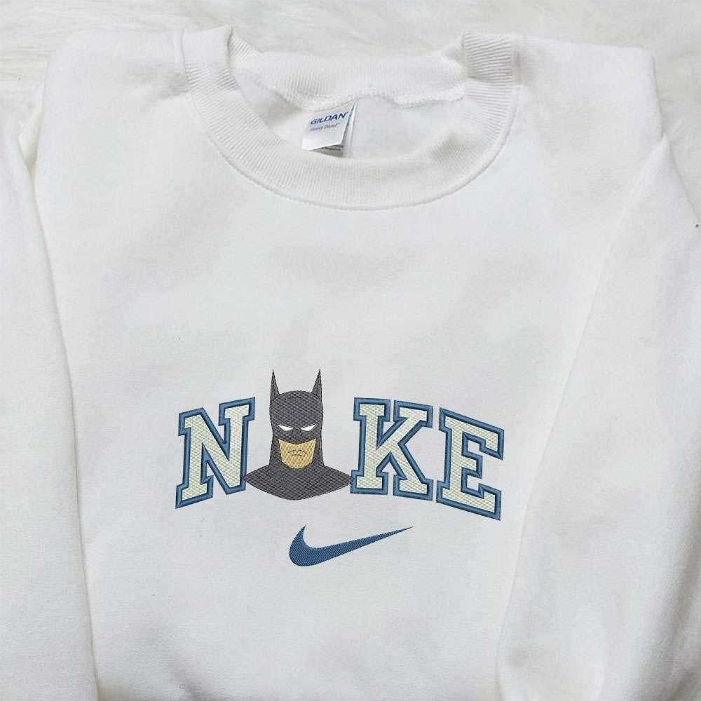 Batman x Nike Embroidered Shirt Superhero Movie Embroidered Hoodie Nike Inspired Embroidered T Shirt