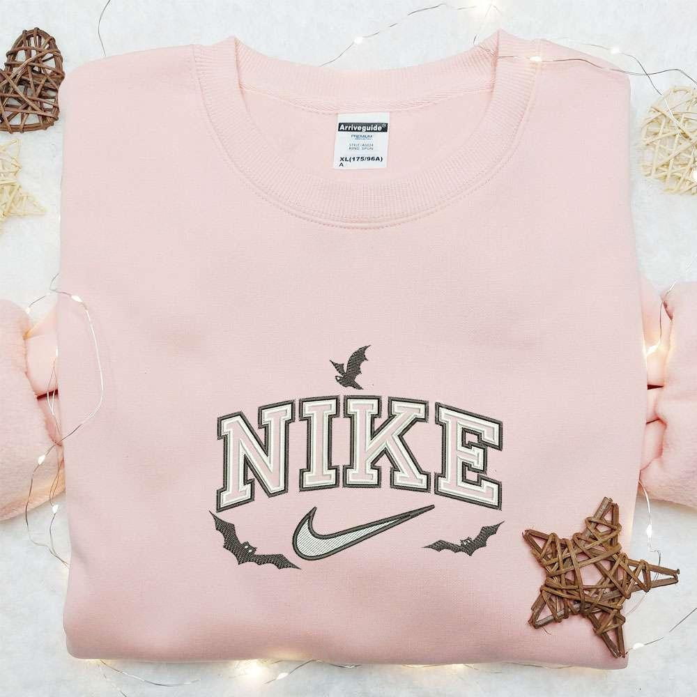 Bats x Nike Embroidered Shirt Halloween Embroidered Hoodie Nike Inspired Embroidered T Shirt