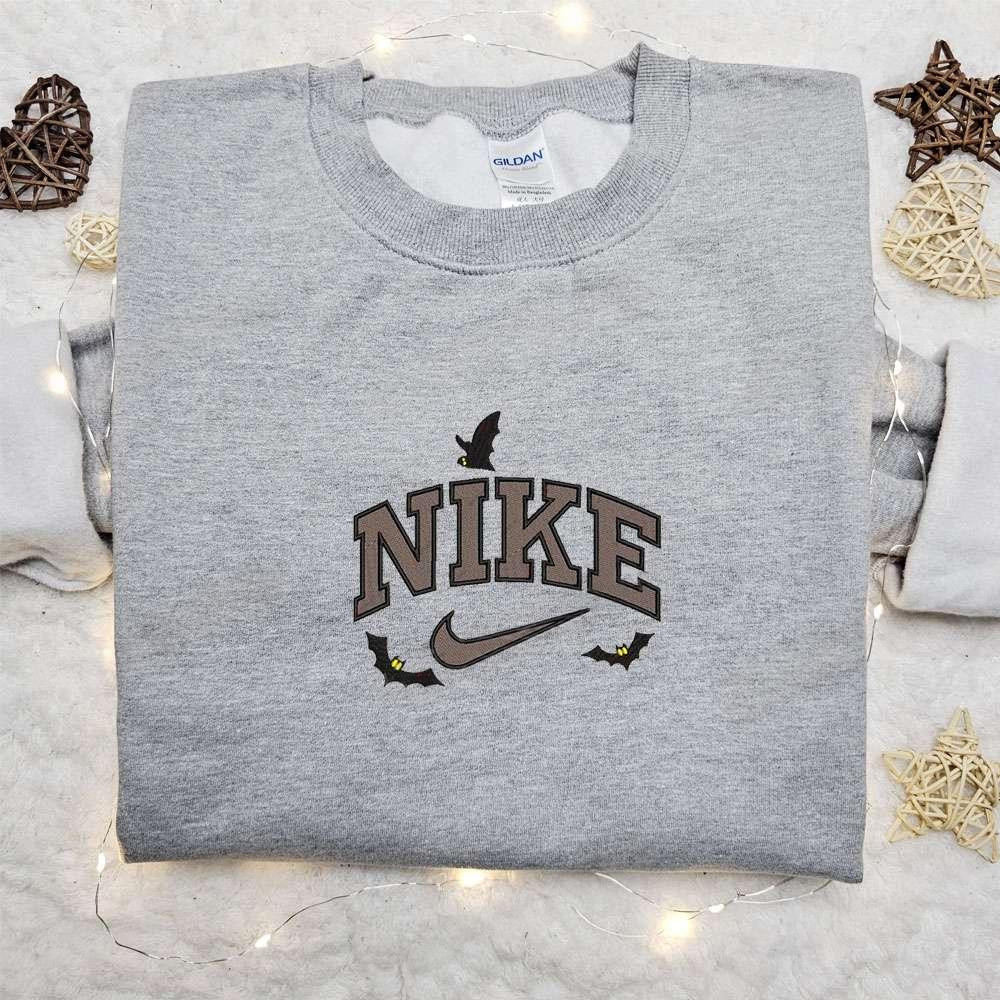 Bats x Nike Halloween Embroidered Shirt Nike Inspired Embroidered Shirt Best Halloween Gift Ideas