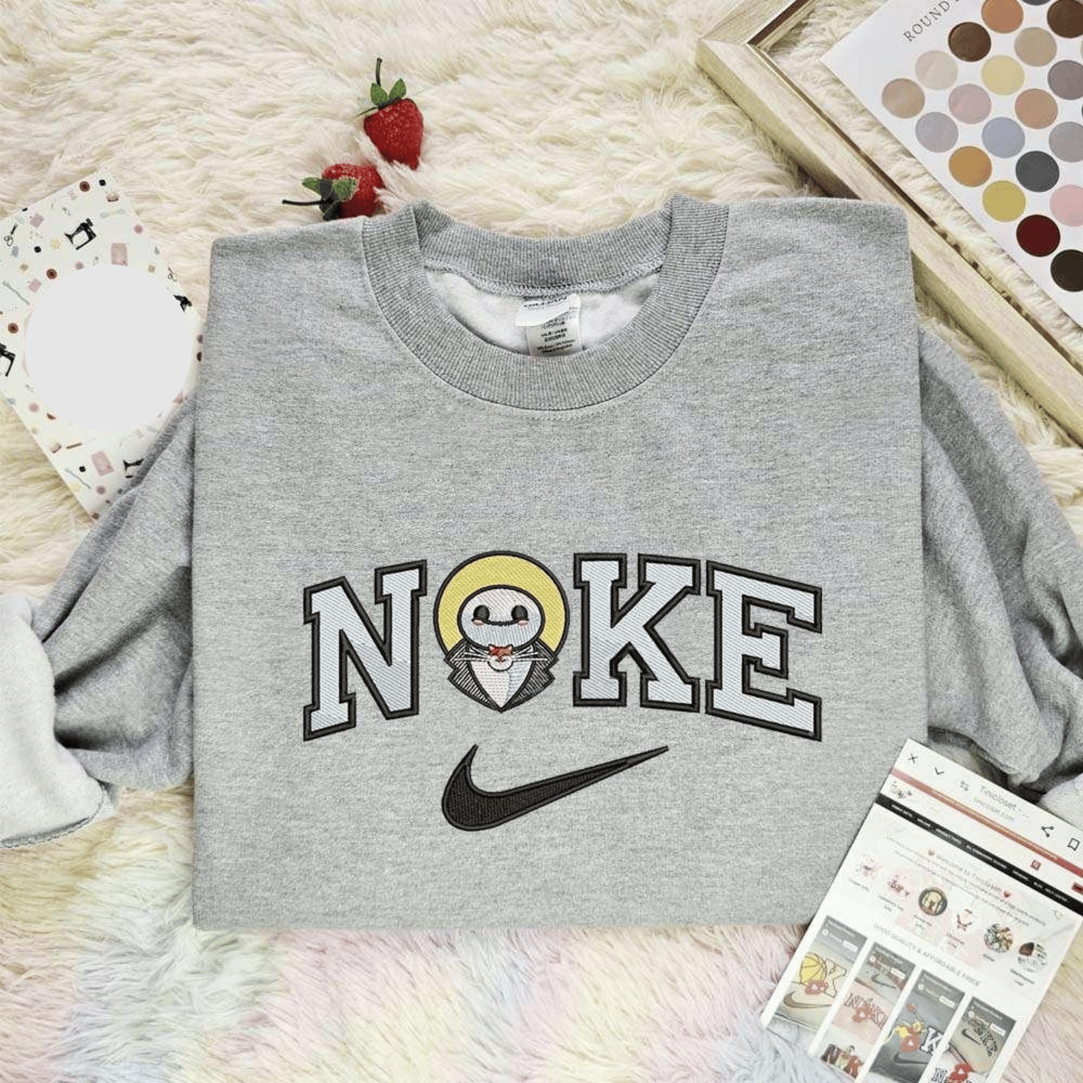 Baymax Cosplay Jack Skellington Embroidered Shirts Halloween Embroidered Hoodie