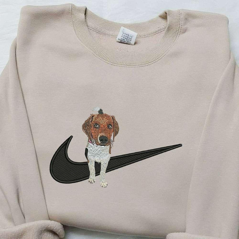 Beagle Dog x Nike Embroidered Shirt Animal Embroidered Shirt Custom Nike Embroidered Shirt