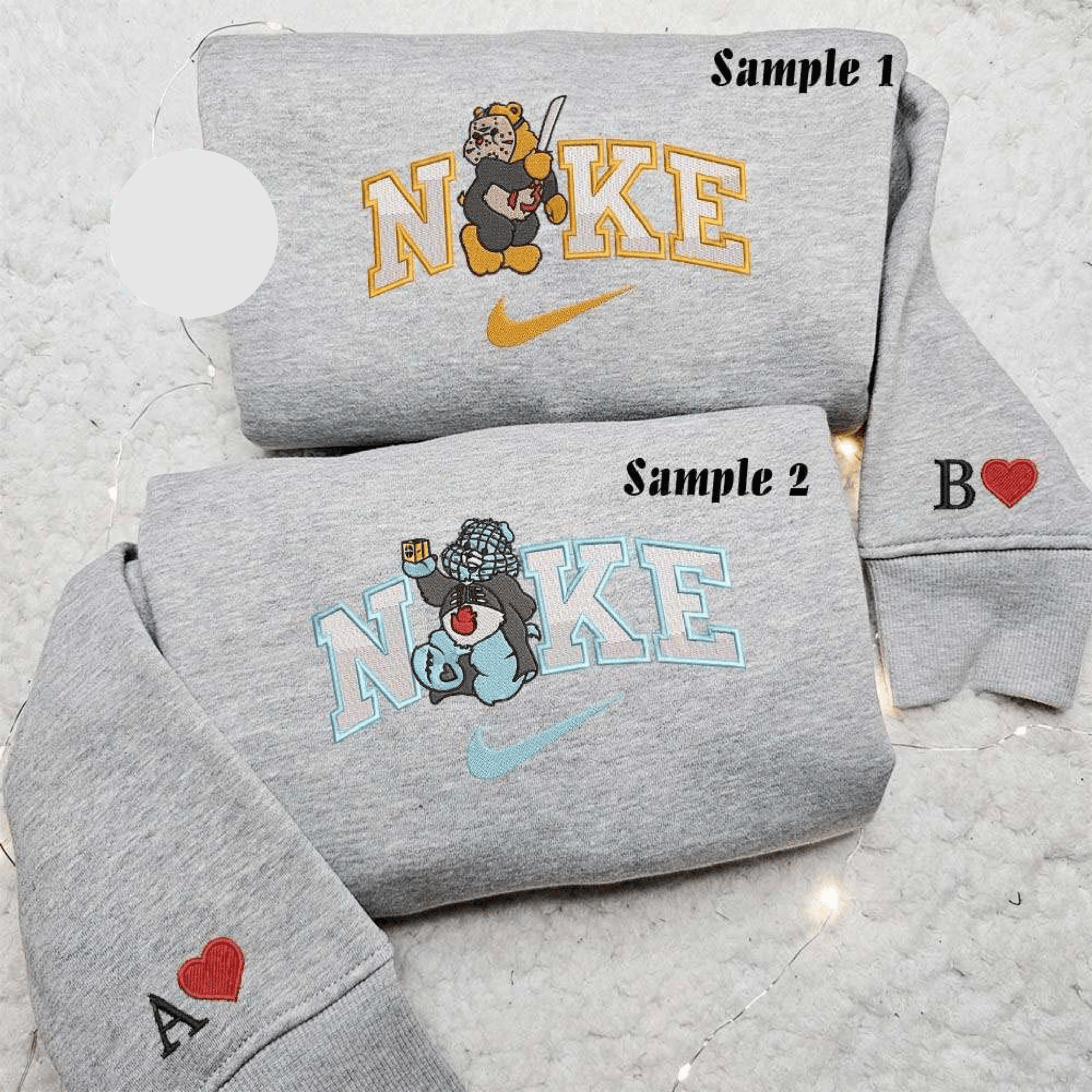 Bear Horror Cosplay Jason Voorhees And Pinhead Halloween Embroidered Couples Shirts