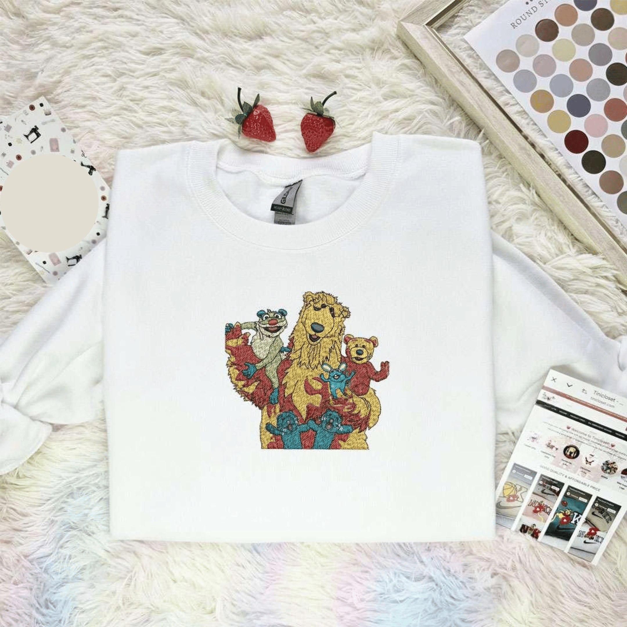 Bear In The Big Blue House Disney Characters Embroidered Shirt  Best Gift Idea For Family