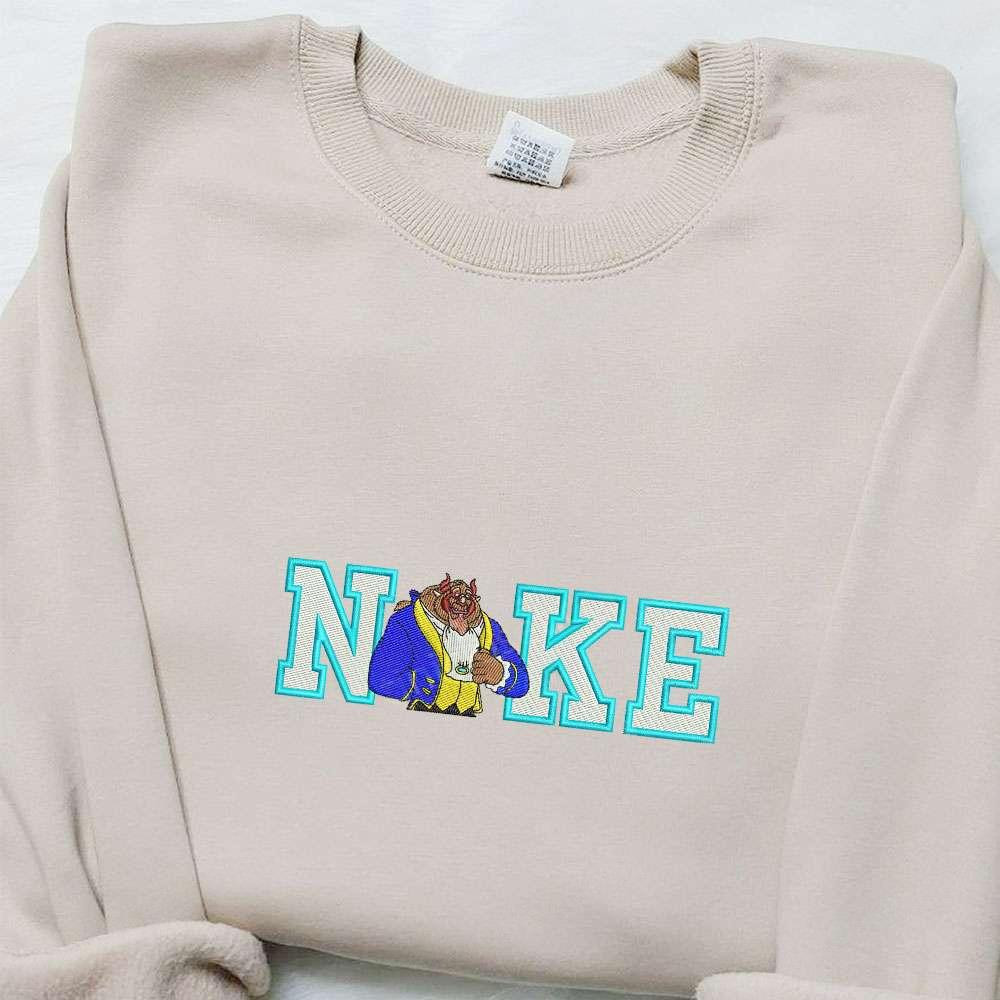 Beast x Nike Embroidered Shirt Disney Beauty And The Beast Embroidered Hoodie Best Gifts For Family