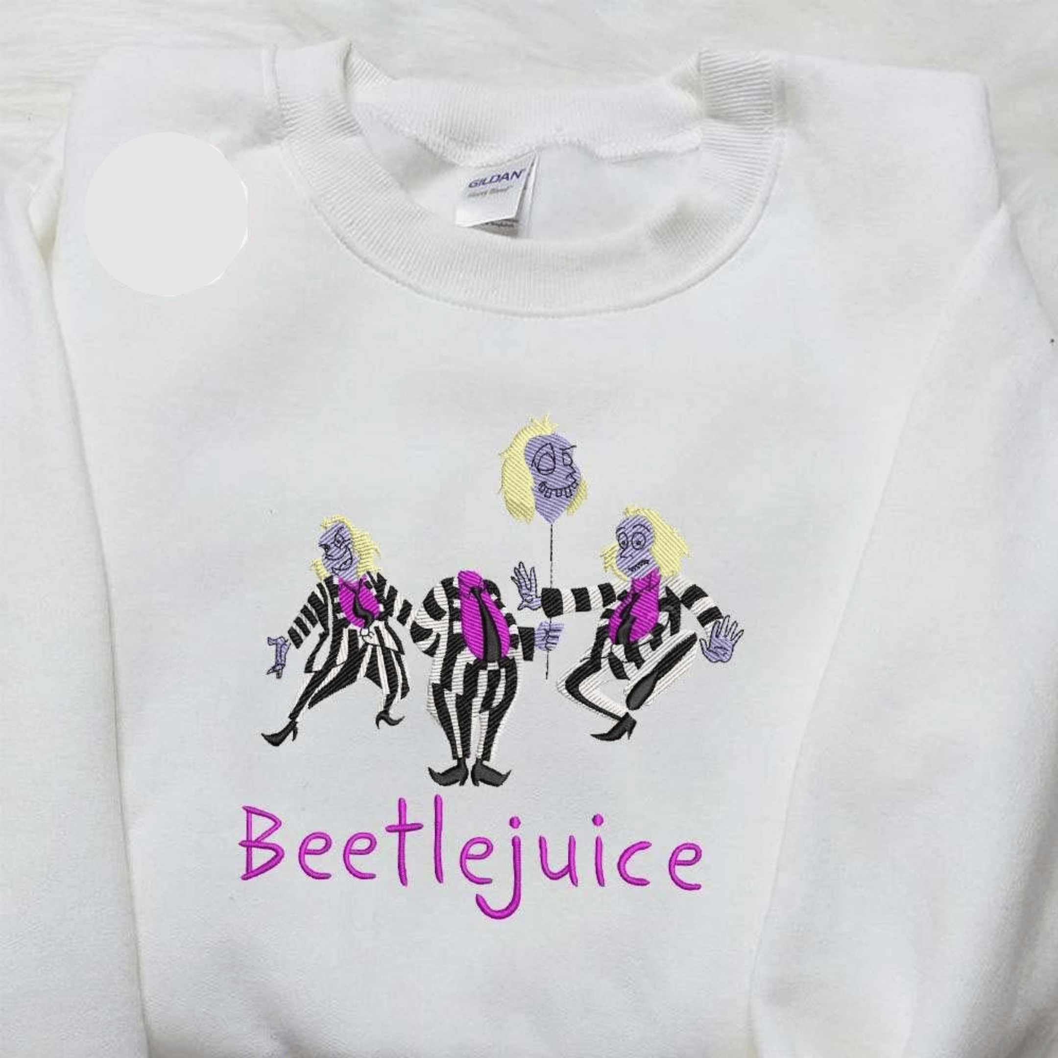 Beetlejuice Balloon Head Halloween Embroidered Shirt