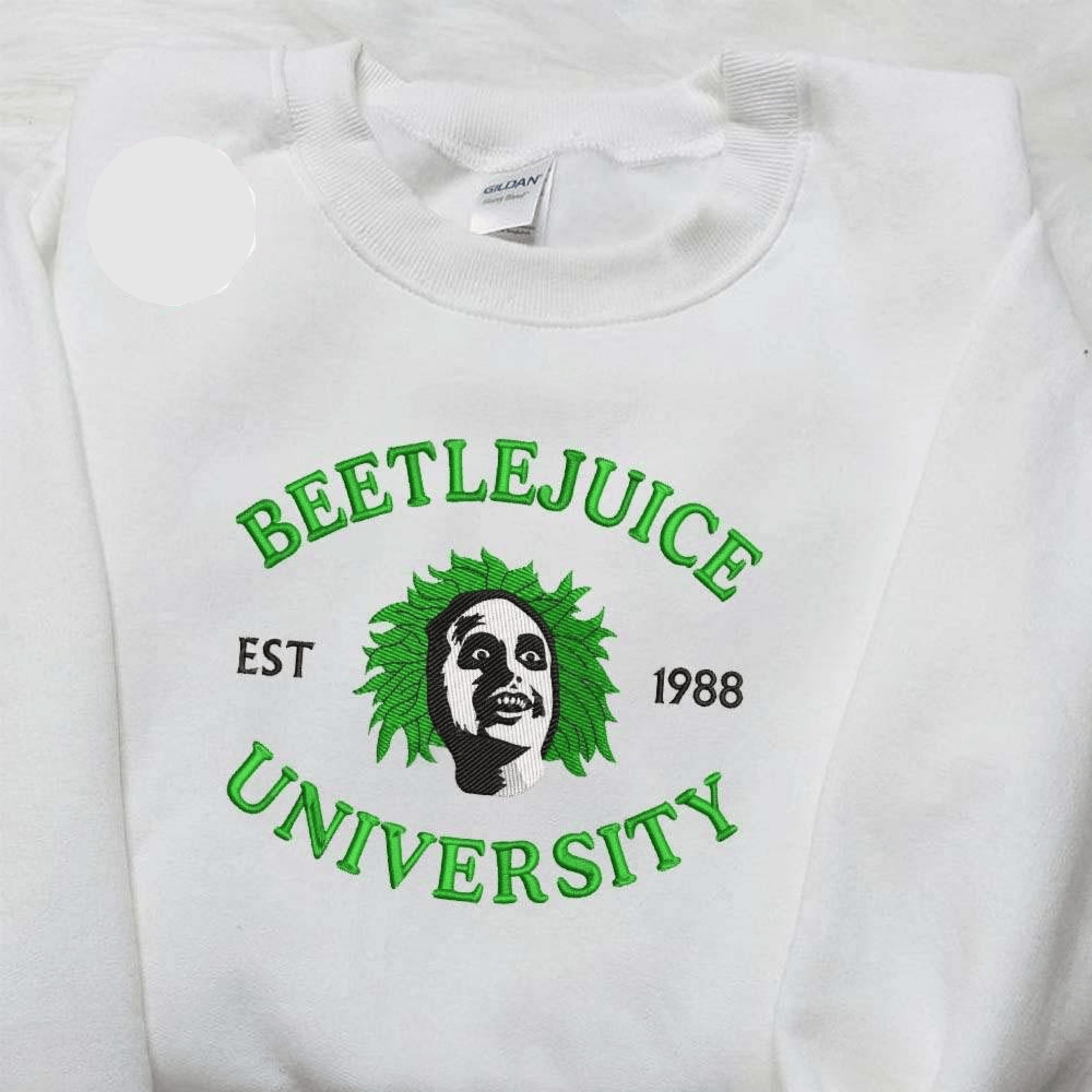Beetlejuice Est 988 University Halloween Embroidered Shirt