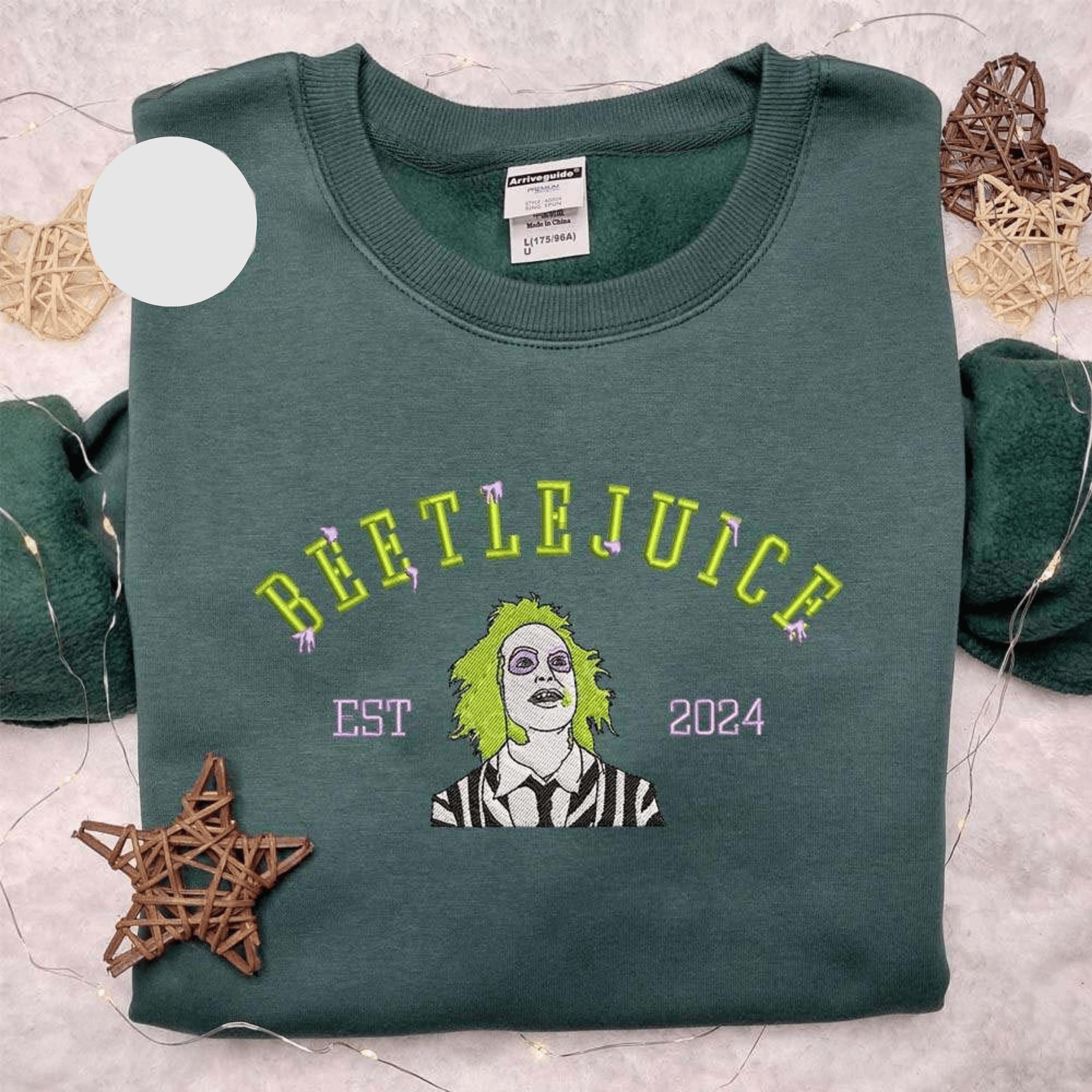 Beetlejuice Portrait Est 0 Halloween Embroidered Shirt