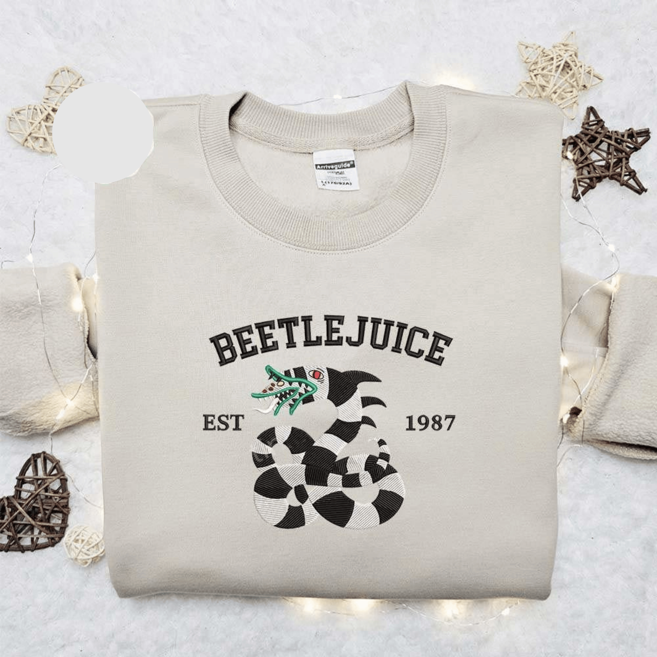 Beetlejuice Sandworm Est 987 Halloween Embroidered Shirt