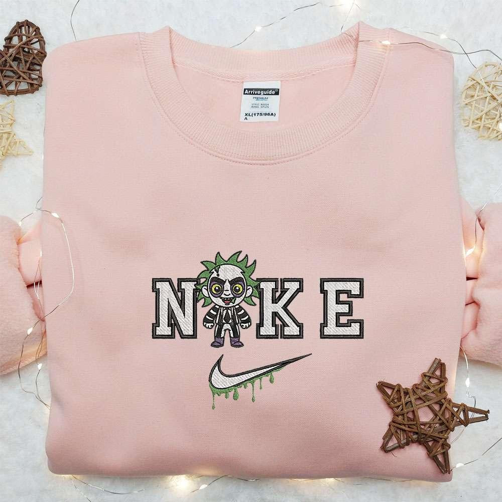 Beetlejuice x Nike Embroidered Hoodie Nike Inspired Embroidered Shirt Best Halloween Gift Ideas