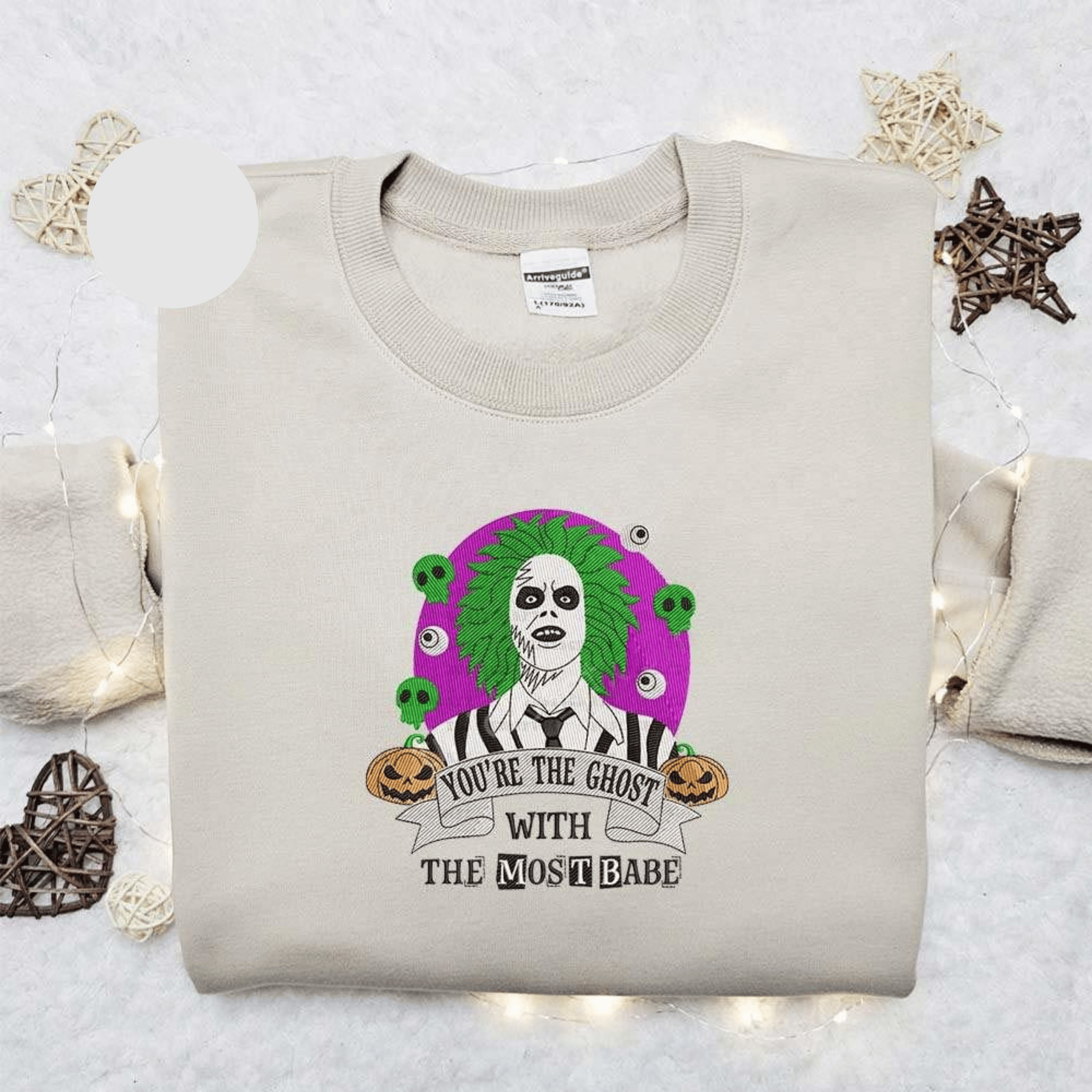 Beetlejuice Youre The Ghost With The Most Halloween Embroidered Shirt