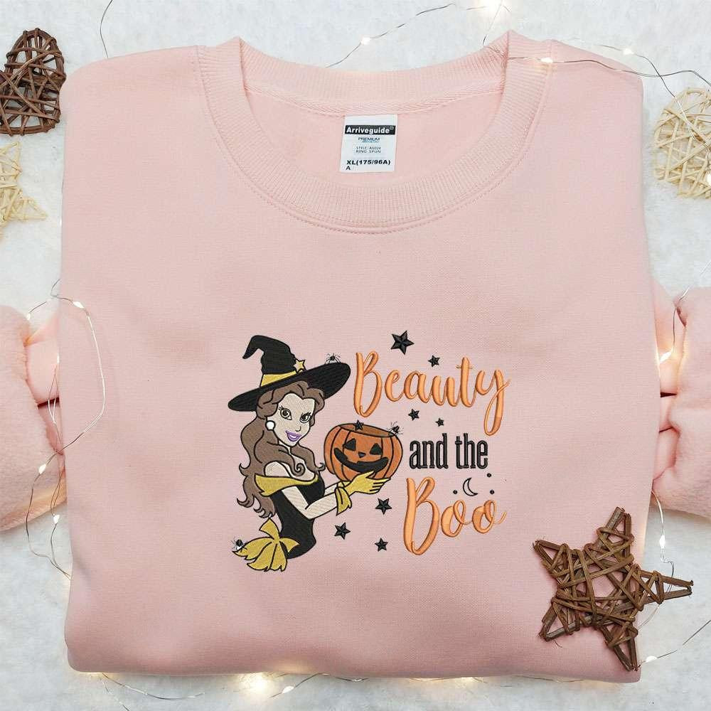 Belle Beauty And The Boo Embroidered Sweatshirt Disney Princess Embroidered Hoodie Best Halloween Gift Ideas