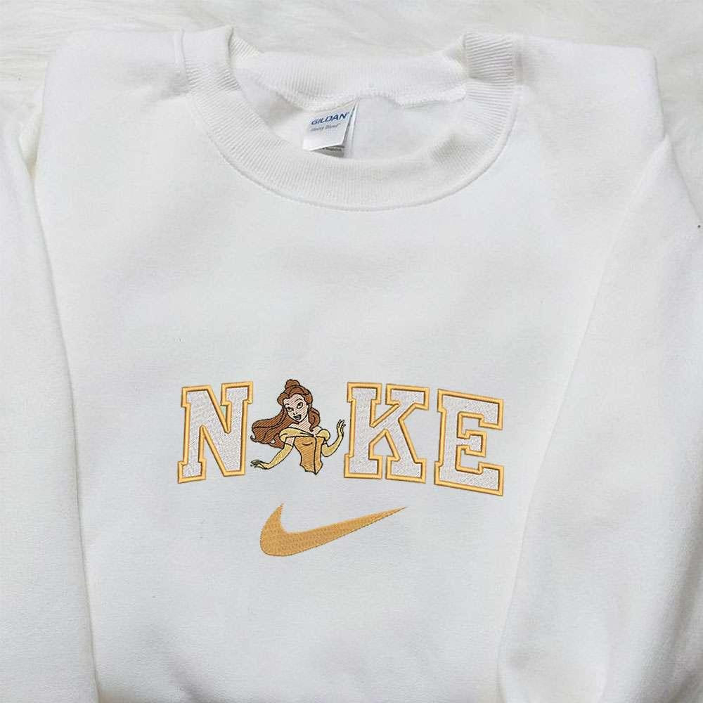 Belle x Nike Embroidered Shirt Disney Princess Embroidered Hoodie Best Gift For Girls