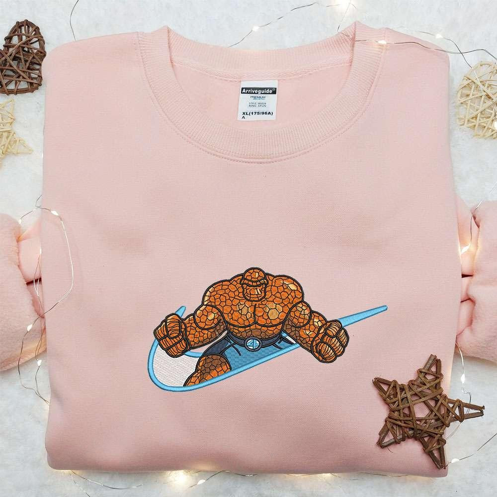 Ben Grimm x Swoosh Embroidered Hoodie Marvel Cinematic Universe Emboidered Shirt Best Gift Ideas for Family