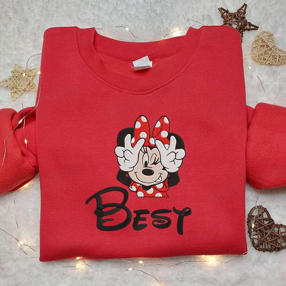 Best Friend Minnie Embroidered Shirt Disney Characters Embroidered Shirt Best Gift Ideas