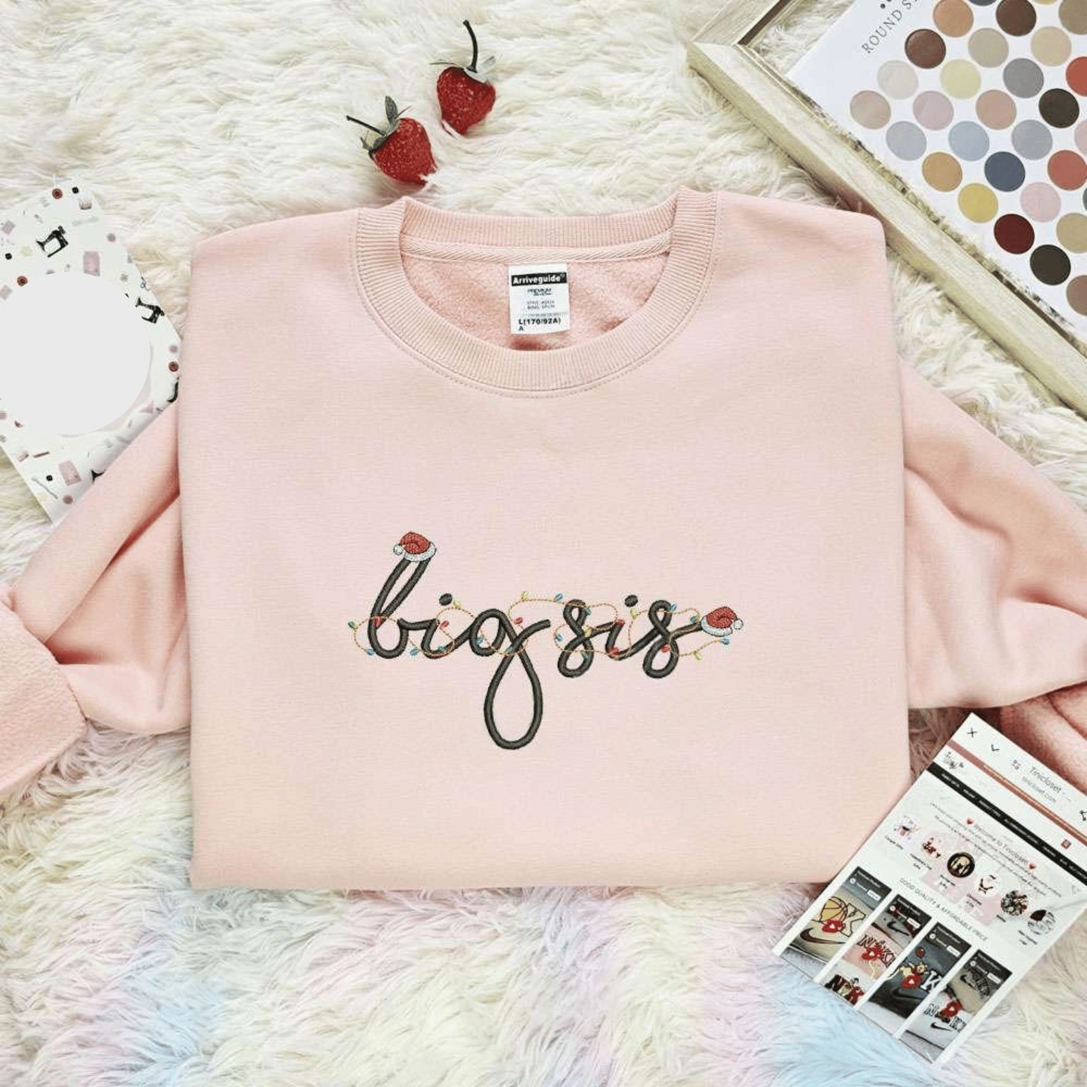 Big Sis Christmas Lights Embroidered Shirt, Best Christmas Gift Ideas For Family