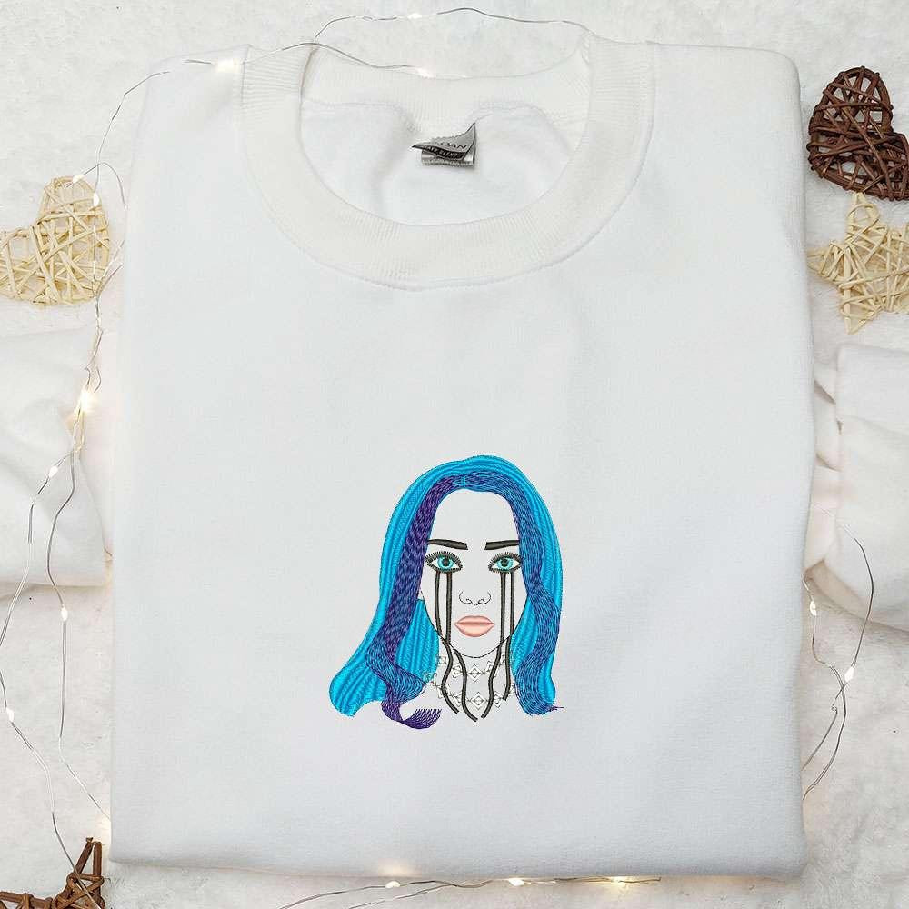 Bille Eilish Embroidered Shirt Celebrity Embroidered Shirt Best Gifts for Family