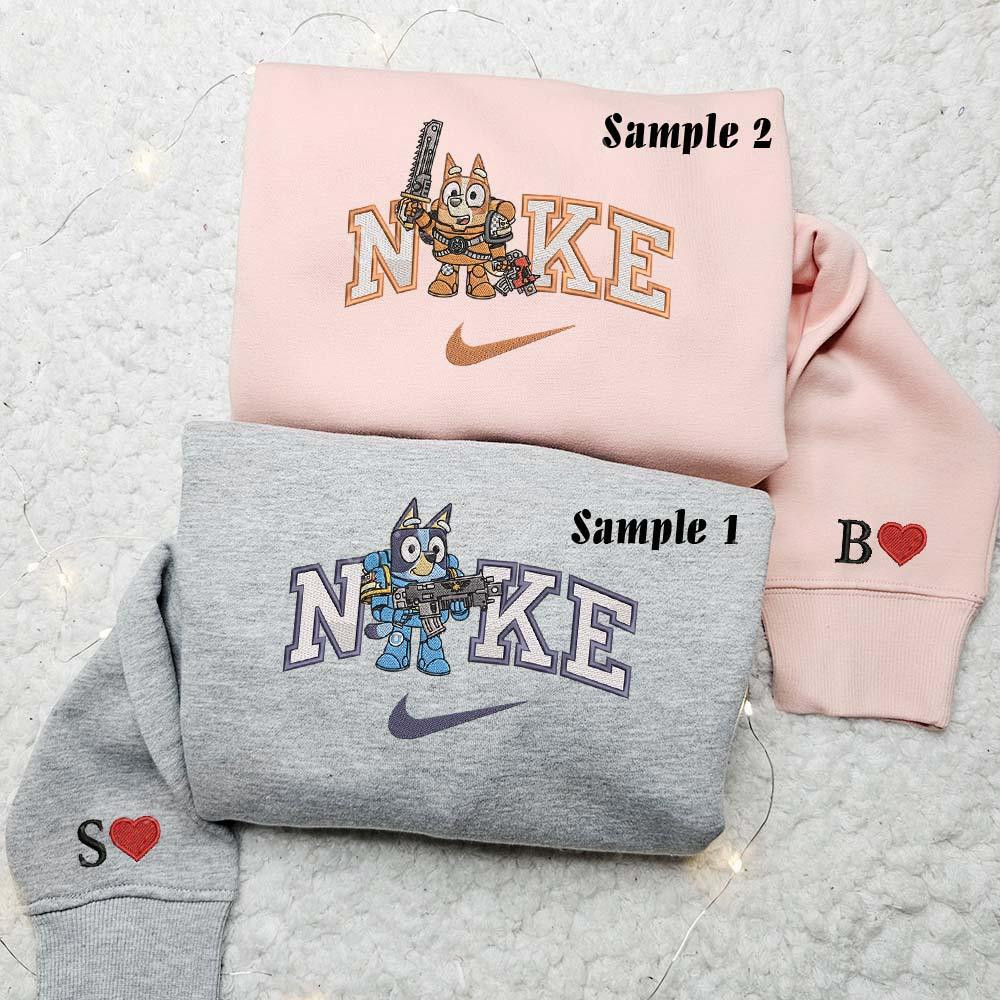 Bingo And Bluey Star Wars Cartoon Embroidered Couples Shirts  Best Gift For Lover