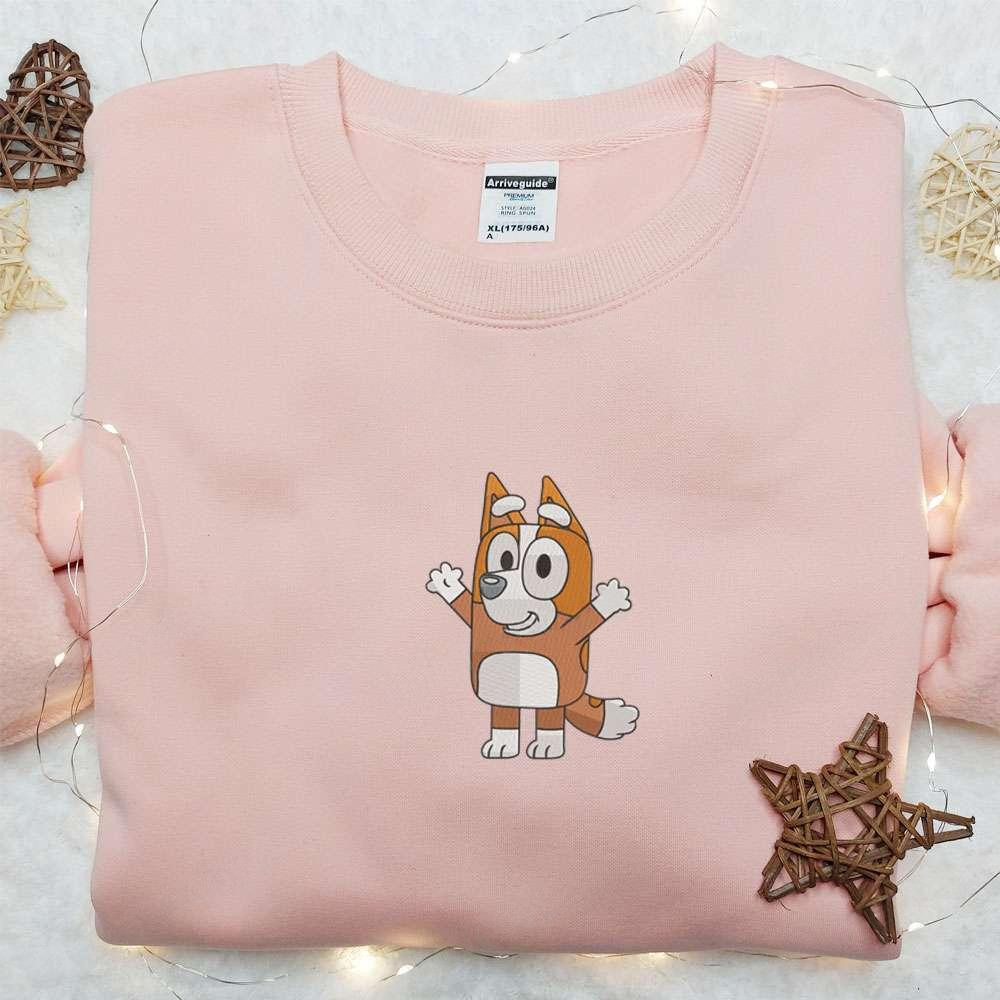 Bingo Embroidered Shirt Bluey Cartoon Embroidered Hoodie Best Gift Idea