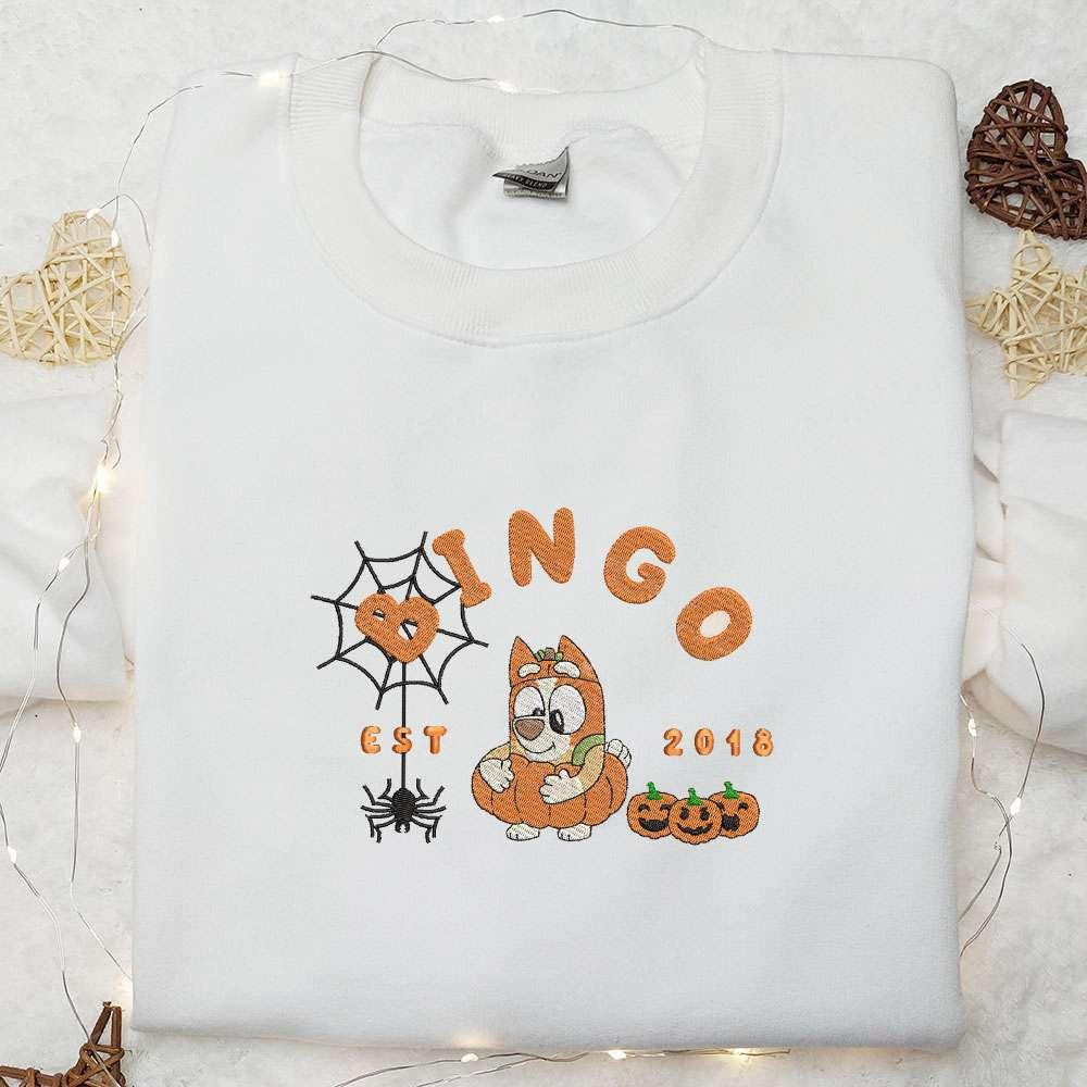 Bingo Pumpkin Embroidered T shirt The Bluey Halloween Embroidered Shirt Best Halloween Gift Ideas For Kids