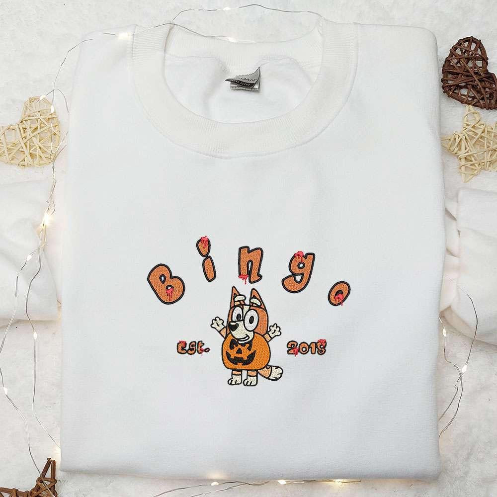 Bingo Pumpkin Est 2018 Halloween Embroidered Shirt Halloween Embroidered Shirt Best Halloween Gifts for Family