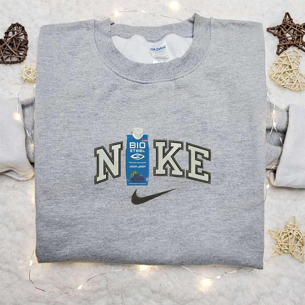 BioSteel Bottle x Nike Embroidered Sweatshirt Favorite Drinks Embroidered Shirt Best Birthday Gift Ideas for Family