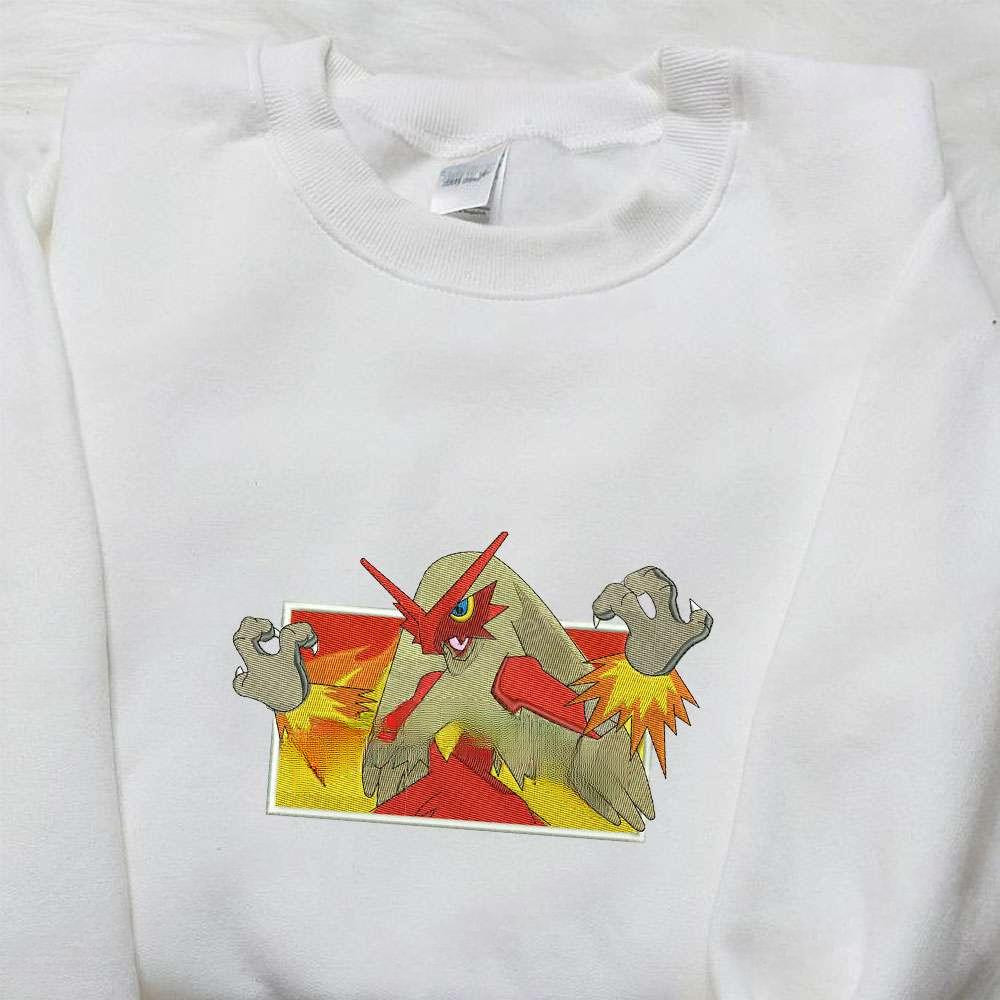 Blaziken Pokemon Anime Embroidered Shirt 1 1 , Anime Embroidered T-shirt Sweatshirt Hoodie, Inspired Anime Movie, Best Gift for Anime Fans