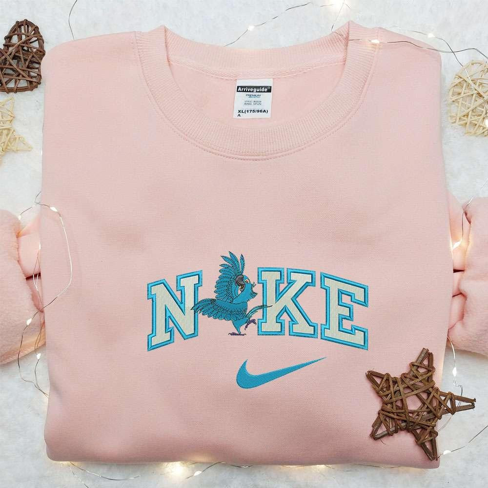 Blu Rio x Nike Embroidered Shirt Disney Cartoon Embroidered Hoodie Nike Inspired Embroidered Sweatshirt