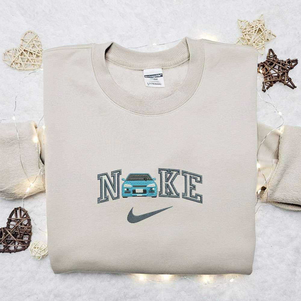 Blue Car x Nike Embroidered Shirt Transportations Embroidered Hoodie Best Gift For Boys