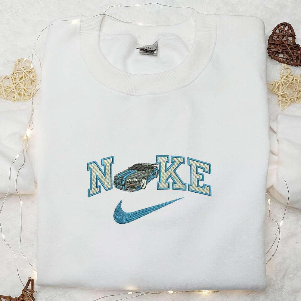 Blue Car x Nike Embroidered Shirt Transportations Embroidered Shirt Nike Inspired Embroidered Hoodie
