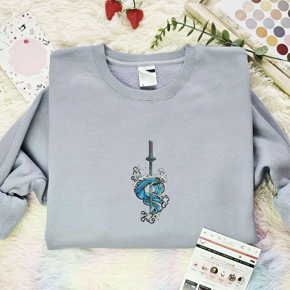 Blue Sword Demon Slayer Anime , Anime Embroidered T-shirt Sweatshirt Hoodie, Inspired Anime Movie, Best Gift for Anime Fans
