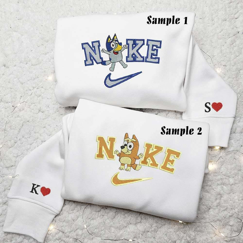 Bluey and Bingo Embroidered Couple Shirts Best Gift For Lover