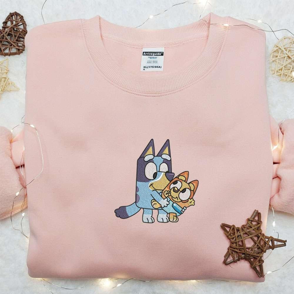 Bluey And Bingo Embroidered Shirt Bluey Cartoon Embroidered Hoodie Best Gift For Brother